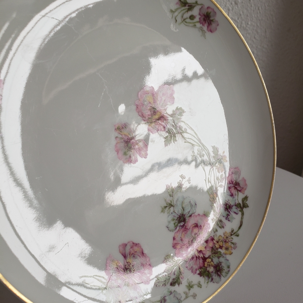 Antique MC Haviland Limoges France Handpainted Floral Round Platter 8-5/8" . - Picture 10 of 10